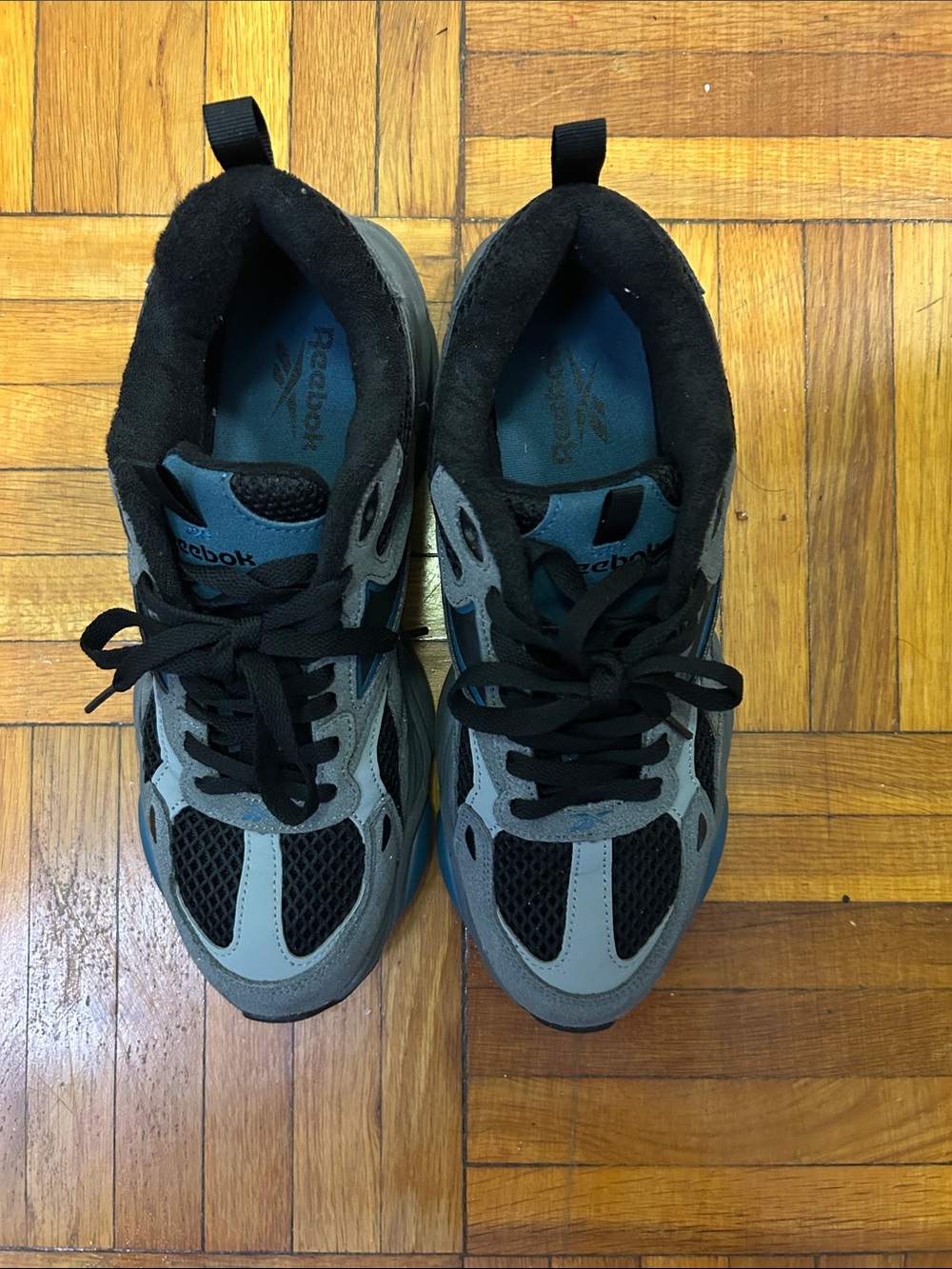Reebok Men's Dark Gray and Black Athletic Sneakers